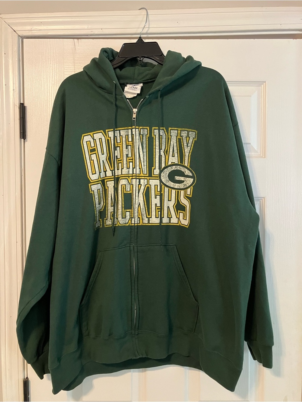 Green Bay Packers NFL Mens Size 2XL Zip Up Hooded Sweatshirt